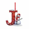 Producto Nuevo Transfronterizo 26 Letras Muñeco de Nieve Bebé Colgante de Navidad Árbol de Navidad Plano Acrílico Colgante Decoración del Hogar