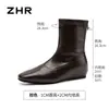 Botines de Fondo Plano ZHR para Mujer 2026 Otoño/Invierno Nuevos Retro Versátiles Elásticos Adelgazantes Punta Fina Botines Chelsea