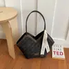 Bolsa de Hombro Shuai Mi Jia para el Trabajo, Bolso Grande de Mujer, Nuevo Modelo 2026, Uso Diario, Texturizado, Bolso de Hombro con Contraste de Color, Bolso de Mano