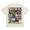 Camiseta Americana Transfronteriza MODRIC Real Madrid Modric Estampada Manga Corta Vintage Lavada Pesada Holgada Ins