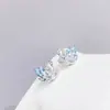 Pendientes de botón de plata S925 con circonita para niñas, Pendientes de cisne estilo bosque, Pequeños accesorios al por mayor del fabricante