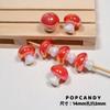 Acrílico pequeno cogumelo cogumelo vermelho DIY frisado brilhante brincos artesanais pingente acessórios contas soltas luz-chapeado bonito