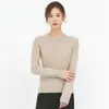 Suéter de Gola Redonda 100% Caxemira para Mulheres no Outono e Inverno Novo Estilo Suéter de Caxemira Tricotado para Base para Mulheres com Suéter de Gola Alta
