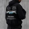 Comercio Exterior Venta Caliente Marca de Moda Nueva Manga Larga Hombro Estampado de LOGOTIPO de Coche Sudadera con Capucha Suéter de Forro Polar para Hombres y Mujeres Transfronterizo Europeo y Americano
