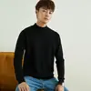 Cross2026 Otoño Invierno Nuevo Suéter de Punto para Hombre de Cuello Semi Alto Holgado de Manga Larga Moda Grueso Suéter Capa Base