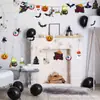 36 Peças de Abóbora de Madeira para Halloween, Morcego, Chapéu, Fantasma, Caveira, Decoração para Casa, Escritório, Pátio, Enfeites Pendurados