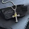 Coroa de Flores de Íris Europeia e Americana Luxuosa Pingente de Cruz de Alta Qualidade Elegante Estilo Hip-Hop Cool Versátil Pingente Retrô