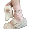 Calcetines rosas gruesos para cachorros para invierno, otoño e invierno, calcetines cálidos para dormir de imitación de lana australiana, calcetines de casa de dibujos animados, fabricante de Zhuji