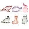 Molde de biscoito multiuso multiestilo para impressão de biscoitos de cozimento cores mistas Cookie Molde de biscoito animal 6 peças molde de biscoito de aço inoxidável