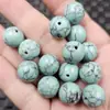 Contas Redondas de Turquesa Sintética 14mm Contas Soltas de Jade Sintético Contas Azul Céu Acessórios para Joias DIY Contas Artesanais