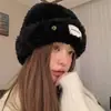 Otoño e Invierno Oso Lindo Cálido Mostrar Cara de Niña Protección Pequeña para Orejas Lana Estilo Japonés y Coreano Versátil Sombrero de Invierno Tejido para Mujeres