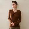 Suéter de Cachemir 100% Puro con Cuello en V para Mujer, Jersey de Punto Otoño e Invierno Nuevo, Ajuste Delgado, Rayas, Manga Larga, Suéter Base, Suéter Grueso para Mujer