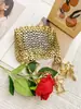 Bolso Cruzado de Hombro Único Exquisito para Mujer, Tejido a Mano, Estilo Metálico, Diseño de Nicho Personalizado, de Moda Europeo y Americano
