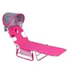 Silla de camping plegable para picnic con respaldo, portátil con parasol, tumbona de ocio, silla plegable para siesta al aire libre con ruedas, silla de playa