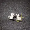 Yiwu Joias Aço Inoxidável Vazado Personalizado Fofo Animal de Estimação Cachorro Gato Dinossauro Brincos Femininos Acessórios Versáteis em Estoque