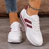 Tênis de Cadarço Versátil Plus Size 2026 Nova Coleção Primavera e Outono Cruzado Casual Sapatos de Treino Alemães Sapatos Brancos