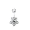 Amazon Transfronterizo Acero Inoxidable 6 Garras Cobre Incrustado Zircón Uña para Ombligo Corazón de Durazno Anillo para Ombligo Perforación Corporal