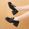2025 Nuevo Otoño Zapatos Mary Jane JK de Cuero Pequeño para Mujer Plataforma Mocasines Versátiles Zapatos Planos para Mujer Suela Gruesa que Aumenta la Altura Campus