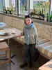 Suéter de punto jacquard de manzana Aimobebe para niños, estilo coreano simple, suave y delicado, para niños mayores