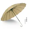 Sombrilla Minimalista de Varilla Recta con 16 Costillas, Degradado, Doble Propósito, Protección UV, Recubrimiento Negro, Sombrilla de Sol para Hombre con Logo