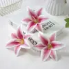 Cabeza de flor de lirio artificial 3D realista, accesorio para el cabello Hanfu, materiales para manualidades DIY, accesorio para fotos de boda, guirnalda de flores, arreglo floral