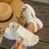 Sandalias Deportivas Romanas de Tira Cruzada al por Mayor Verano 2024 Nuevas sin Cierre Malla Boca de Pez Flyknit Huecas Suela Gruesa