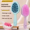 Escova de Shampoo Dupla com Dentes e Cabo Longo de Platina com Ponta Oca, Pente de Dentes Largos, Pente de Ponta Oca de Uso Duplo, Pente de Cílios, Conjunto de Limpeza para Banho