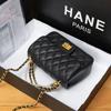 Nuevo Estilo Cuadrado Gordito Asa de Perlas Bolso de Mujer Texturizado y Exquisito Estilo Fragante Acolchado de Diamantes Bolso de Cadena Lujo Ligero Bolso Cruzado para Mujer