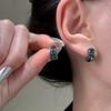 Aretes Transfronterizos Temperamento de Alta Gama Simples Geométricos Cuadrados Aretes de Moda Lujo Ligero Diamante Azúcar Aretes para Mujer