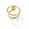 Anillo de Acero Inoxidable con Personalidad Geométrica de Moda Oro de 18K y Plata Anillo Abierto Acero de Titanio No se Desvanece Joyería Transfronteriza