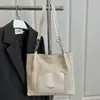 Bolsa Tote Grande Capacidade Feminina 2025 Nova Versátil para o Dia a Dia Bolsa de Ombro Estilo Ins Praia Seaside Bolsa de Palha para Férias