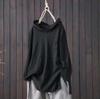 Sudadera Camiseta Mujer Verano Holgada Manga Larga Estampada Artística Rasgada Casual Color Sólido Adelgazante Top