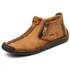 Botas Martin para Hombre Transfronterizas de Punto Otoño e Invierno Nuevas Talla Grande con Cremallera Botas de Hombre Casual para Exteriores Botas de Trabajo Cosidas a Mano