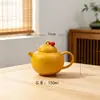 Nuevo soporte de cerámica para tetera de osmanthus pintado a mano, una bandeja de té pequeña y fresca de color amarillo anaranjado para uso doméstico, una mesita de té pequeña y accesorios para ceremony de té para servir té y bocadillos