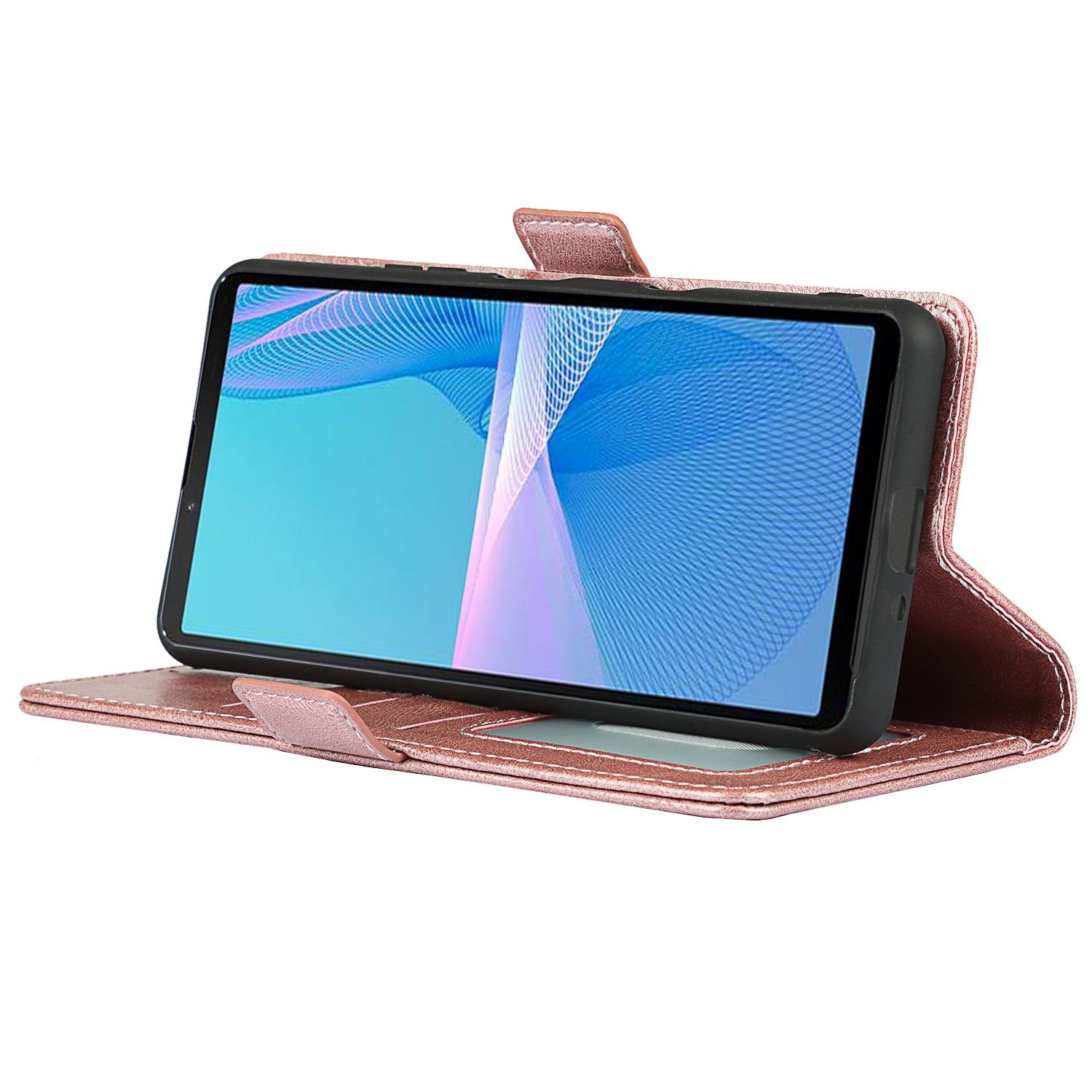 Xperia 10 III 中扣复古双折边翻盖皮套