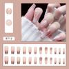 Xiaohongshu Douyin Unha Postiça Gel Jelly Estilo Diamante Manicure Estilo Puro Desejo Menina Gelo Transparente Removível Adesivos de Unha Prontos