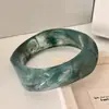 Novo design retrô de nicho estilo chinês anel geométrico irregular liso de acrílico pulseira de resina, joias elegantes e simples