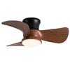 Lámpara Ventilador para Habitación Infantil Nueva Imitación Madera Hoja Lámpara Ventilador de Techo para Dormitorio Ventilador de Techo Doméstico Simple Moderno Viento Fuerte con Luz