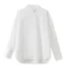 2026 Camisa Casual de Botones Estilo Chino Nueva Camisa Versátil Holgada de Manga Larga Color Sólido Estilo Chino para Mujer M8023