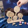 Kit de artesanato infantil 3D com tema de planeta de madeira transfronteiriço, decoração criativa do espaço sideral, ornamentos de sol, presente