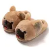 Pantuflas Mujer Otoño Invierno Nuevas Pantuflas de Casa de Interior Cálidas Lindas Perro Felpa Moda Pantuflas de Mujer Pantuflas Peludas