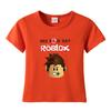 ROBLOX estampa de desenho animado roupas infantis fornecimento transfronteiriço de camisetas infantis de algodão puro manga curta atacado