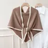 Suministro Directo de Fábrica Otoño Invierno Nuevo Chal Triangular de Punto Doble Color Estilo Coreano para Mujer Múltiples Formas de Usar Protector de Cuello Chaleco para Aire Acondicionado Venta al por Mayor