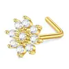 Super Flash Circonita Microincrustada Anillo en L para Nariz Cruzada Estilo Europeo y Americano Mariposa Perforación Anillo para la Nariz Personalidad de Hombres y Mujeres Moda Fresca Adornos para la Nariz