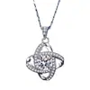 Xiaohongshu Kuaishou Douyin Celebridad de Internet Transmisión en Vivo Collar Chapado en Plata Piedra de Alto Carbono Diamante Cuadrado Gota de Agua Forma de Pera Colgante Femenino Venta al por Mayor