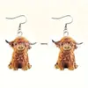 Pendientes Transfronterizos de Superficie Plana Roja Estilo Nuevo, Acrílico de Moda Acero Inoxidable Estándar Estilo Fresco Dulce Pastoral