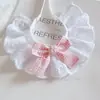 Babero Hecho a Mano para Mascota con Pajarita, Estilo Princesa a Cuadros, Babero Pequeño y Mediano, Accesorios para Mascotas, Babero para Gato y Perro con Pajarita