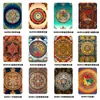 Arte y Cultura Patrimonial Estilo Nacional Mandala Tangka Parche Rectangular de Vidrio de Cristal Imán Suave para Refrigerador Decoración del Hogar