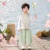 Conjunto de Três Peças Estilo Chinês Tang Suit e Hanfu para Meninos e Meninas, Novo Modelo 2026 Uniformes de Jardim de Infância, Trajes Tradicionais para Apresentações de Palco