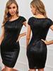 Sexy Casual Retro Ruffled Hip Vestido de lantejoulas Europeu e Americano Comércio Exterior Mulheres Transfronteiriças AliExpress Amazon